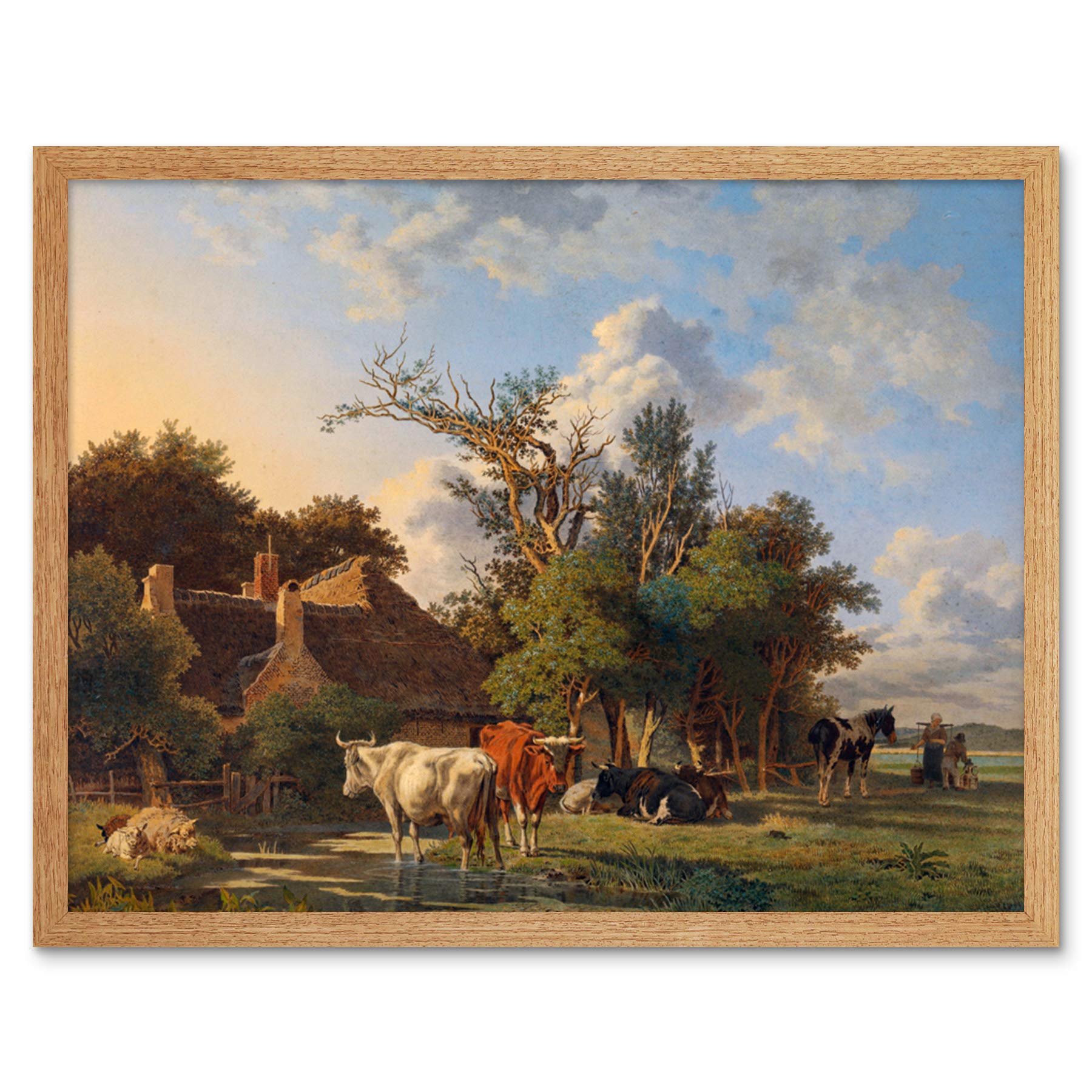Artery8 Valois Landscape Painting Art Print Framed Poster Wall Decor 12x16 inch