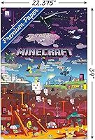 Vista 3 de Trends International Minecraft - Póster de World Beyond Wall con pasadores, 22.375 x 34 pulgadas