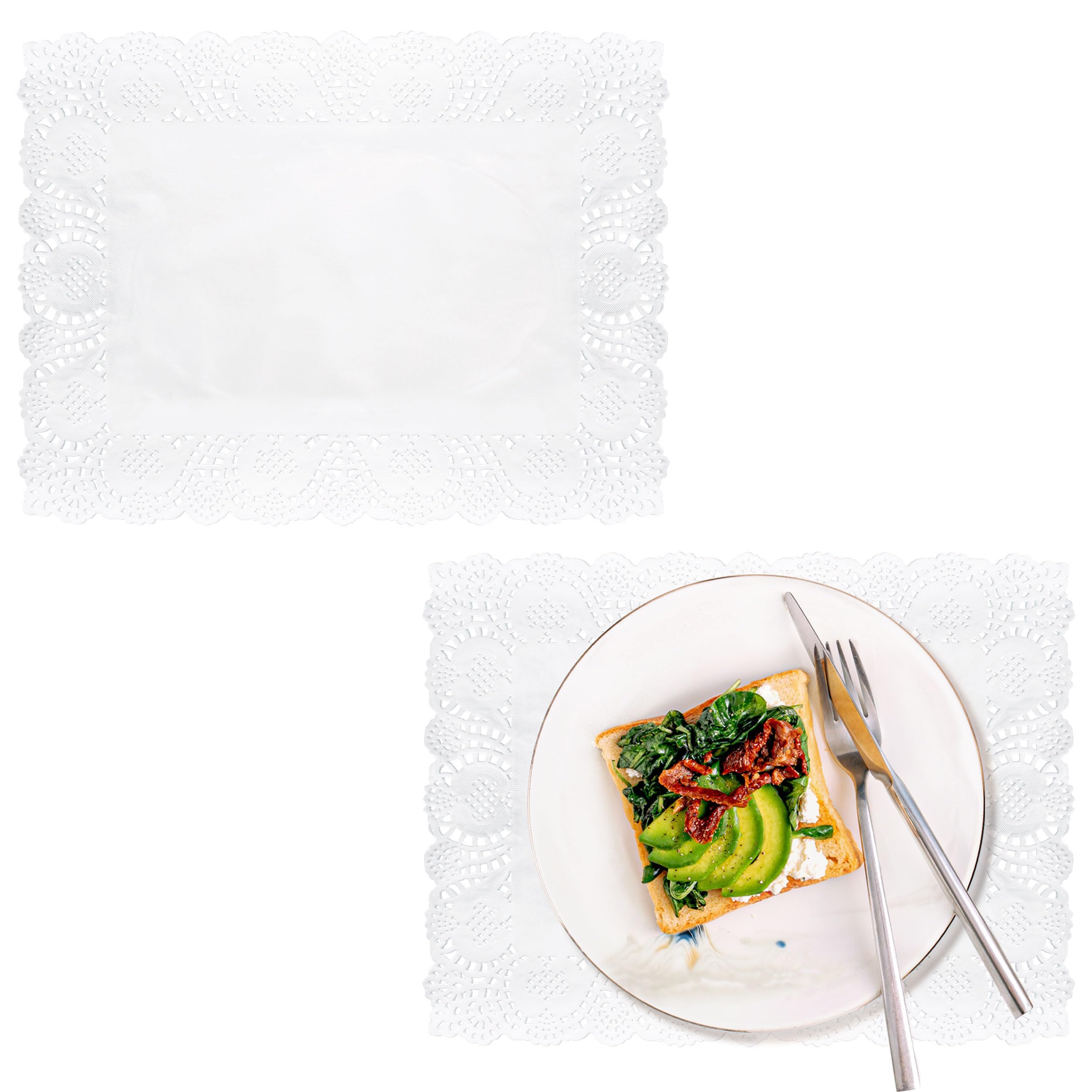 MAQA 100 Napperons Dentelle Papier Blanc – Diamètres 20-28-30-32 Cm – Lot Économique Pour Gâteaux, Mariages, Anniversaires & Décorations Festives