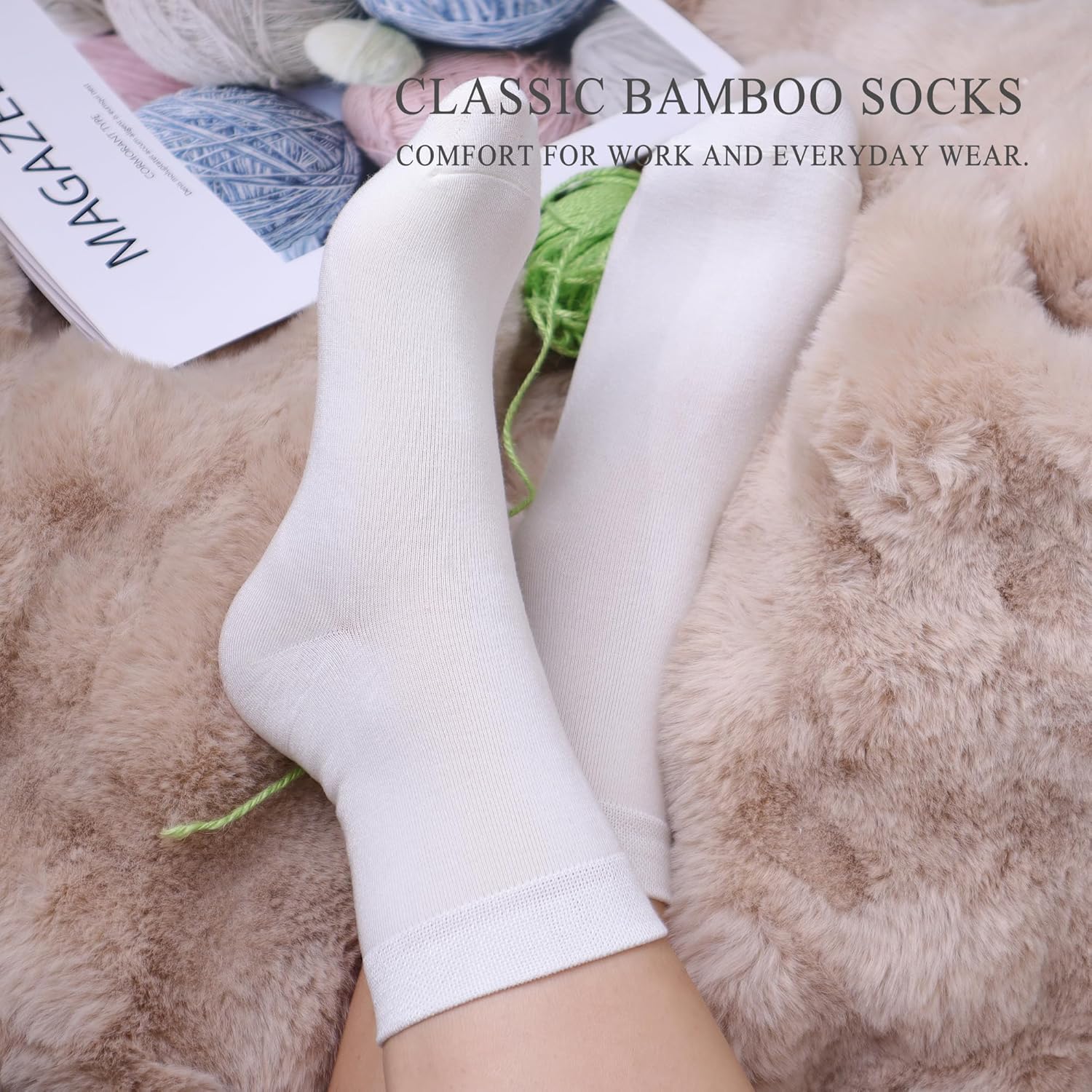 Women Thin Socks Rayon Bamboo Ankle Silky Quarter Anti Odor Casual Summer Socks 6 Pairs - Image 2