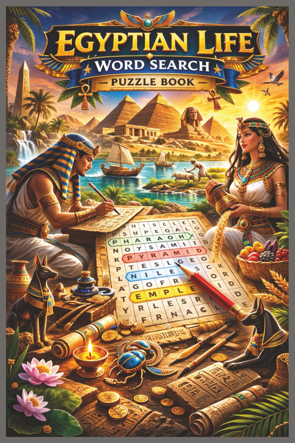 Egyptian Life Word Search Puzzle Book: 50 Puzzles with 600 Unique Words Exploring Ancient Egypt, Pharaohs, Daily Life, Culture, and Traditions (Word Search Puzzle Collection)