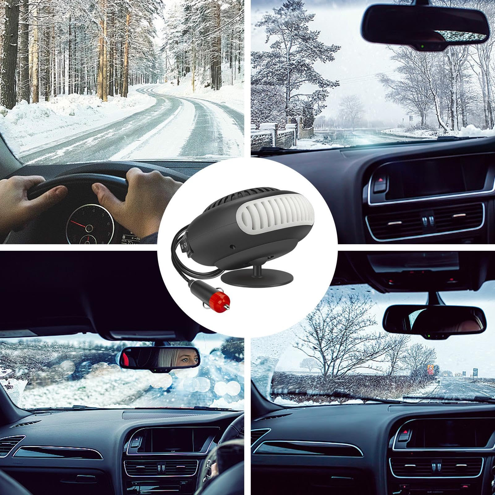 Chauffage D'appoint Silencieux à Piles Pour Voiture - Dégivreur Pare-brise Portable - Pour Chambre, Atelier, Camping, SUV