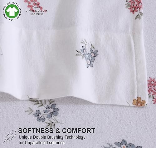 Miniatura 3 de RUVANTI - Juego de sábanas de franela tamaño King - Certificado GOTS 100% algodón orgánico, juego de 4 piezas cálido, suave y transpirable, con