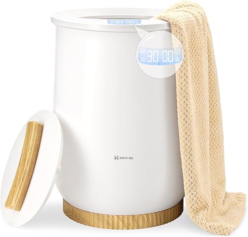 Keenray - Calentador de toalla de estilo cubo mejorado, calentador de toallas grande con 3 modos de calefacción, tiempo de calentamiento ajustable