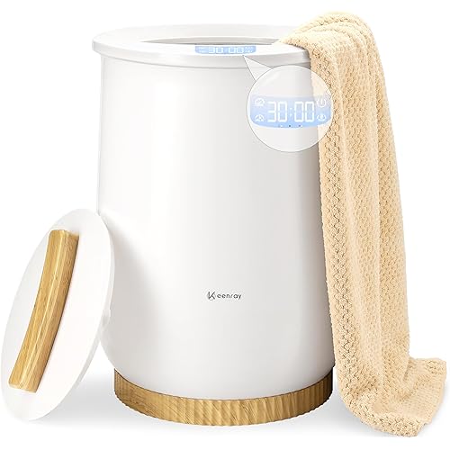Keenray Upgraded Towel Warmer Bucket, Large Towel Warmer with 3 Heating Modes, Heat Time 30/45/60/90 Min Adjustable and Up to 24 Hour Delay Timer, Towel Heater for Oversize Bathrobes Blankets, CL1Plus