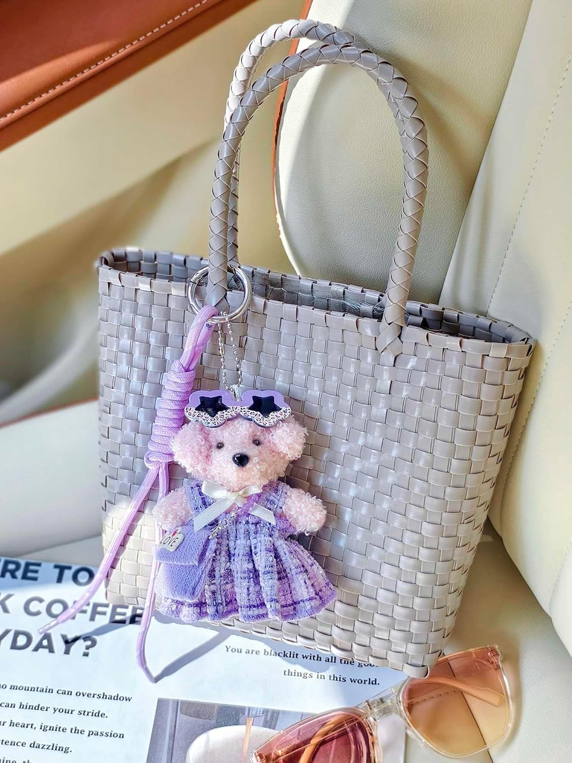 Joedy Bear Keychain Bag Charms Purse Charms Cute Keychains for Women Handbags, Backpacks, Wallet - Image 2