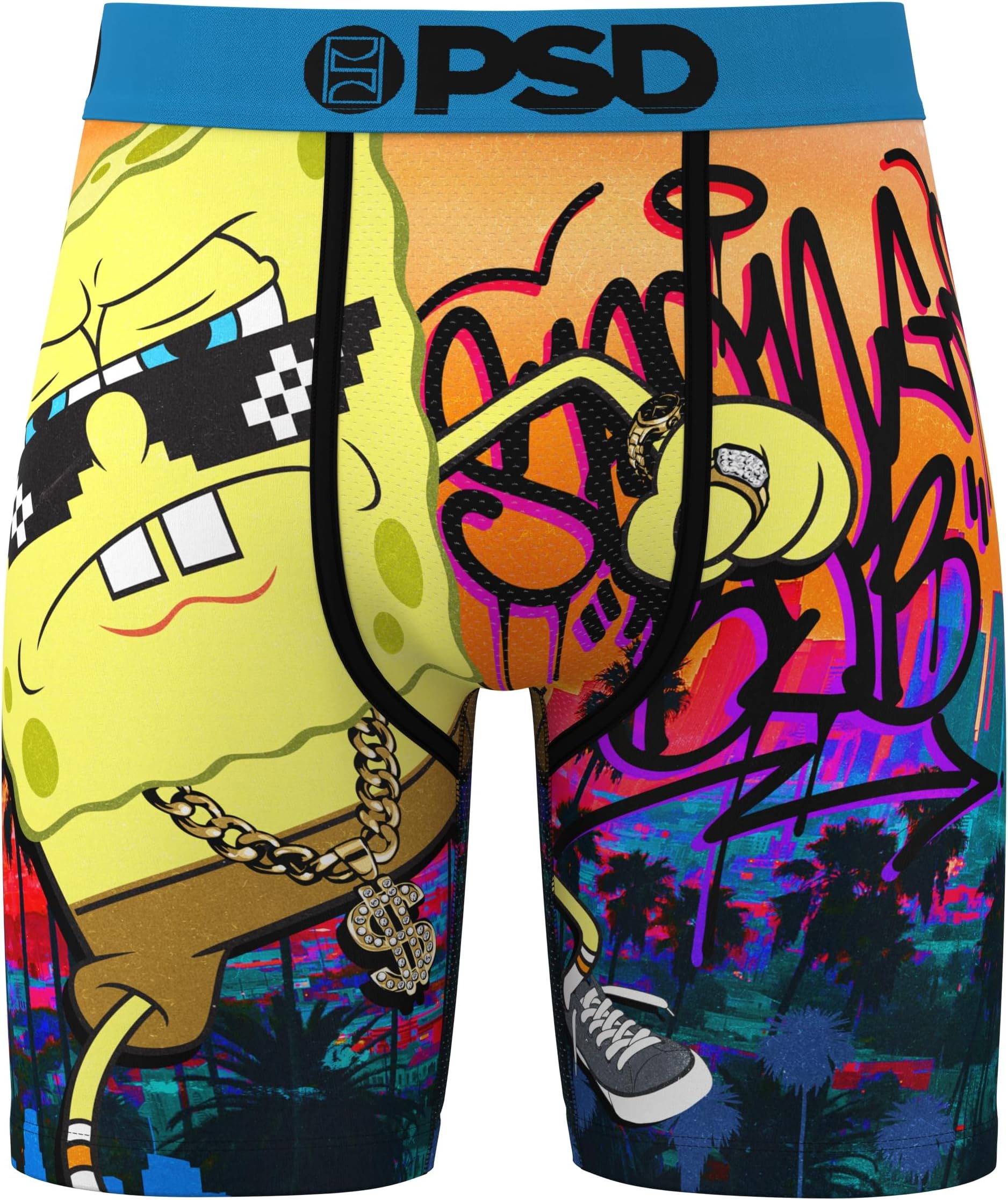 PSD Underwear Mens Boxer Briefs - Spongebob, Standard Length Packs and Singles, Soft & Breathable Boxer Briefs for Men