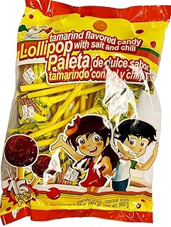 MDM TAMARINDO FLAVORED LOLLIPOPS w SALT/CHILI 2LB 1.78OZ BAG