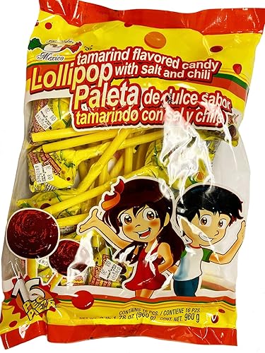 MDM TAMARINDO SABOR LOLLIPOPS con SAL/CHILI 2LB 1.78OZ BOLSA