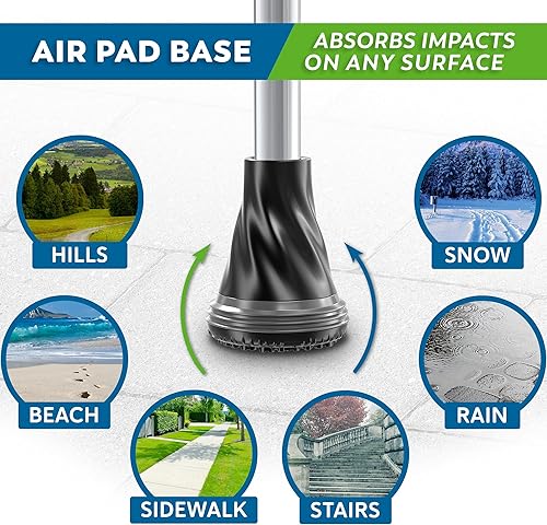 Miniatura 5 de HONEYBULL Walking Cane for Men & Women  Foldable, Adjustable, Lightweight Cane with Air Cushion Tip for Stability & Ergonomic Grip, Heavy Duty