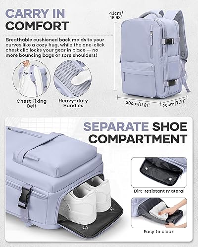 Vista 225 de VECAVE Mochila de viaje para laptop, mochila aprobada para vuelos,Mochila deportiva para universidad casual, E-peacockblue, Mochila para laptop