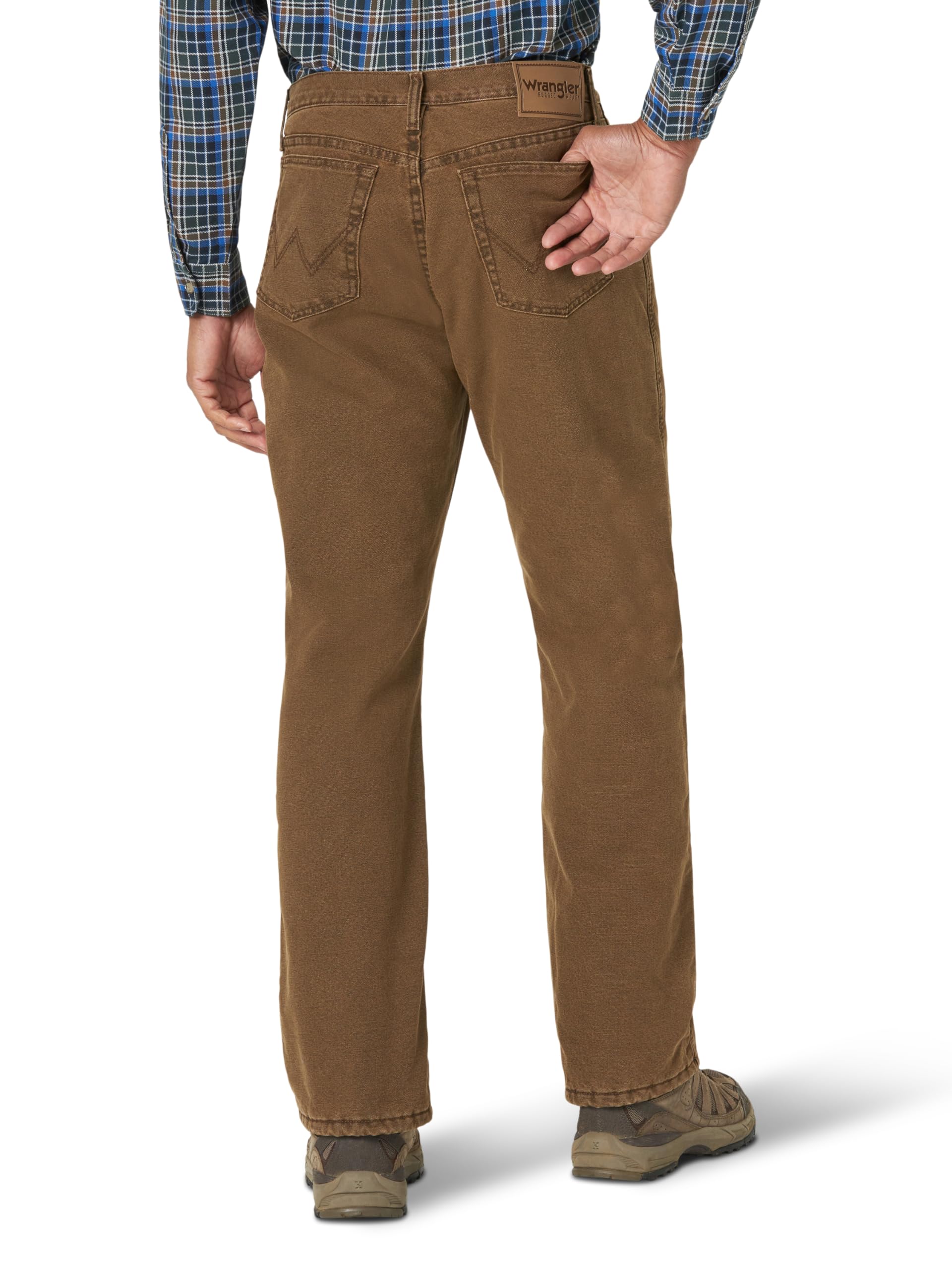 Wrangler Vaqueros térmicos resistentes para hombre, marrón (Night Brown), 34W x 32L