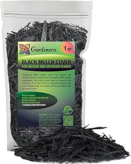 Gardenera Premium Black Mulch Cover - Enhance Your Landscape with Vibrant Color and Nutrient-Rich Benefits - 1 Quart