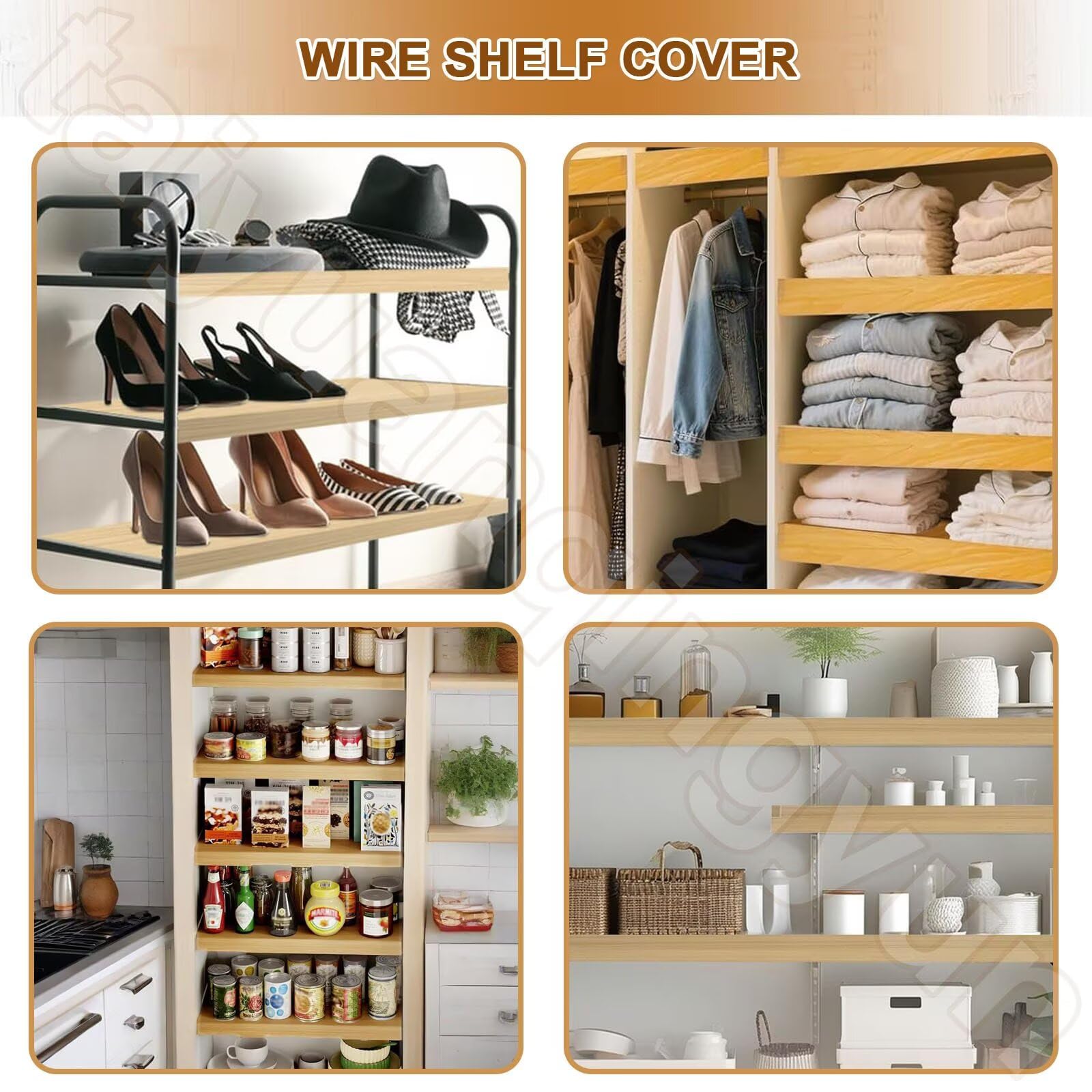 5 coperture impermeabili per mensole in finto legno, 50,8 x 35,6 cm, perfette per dispensa, cucina, armadio e bagno di altezza 7,6 cm