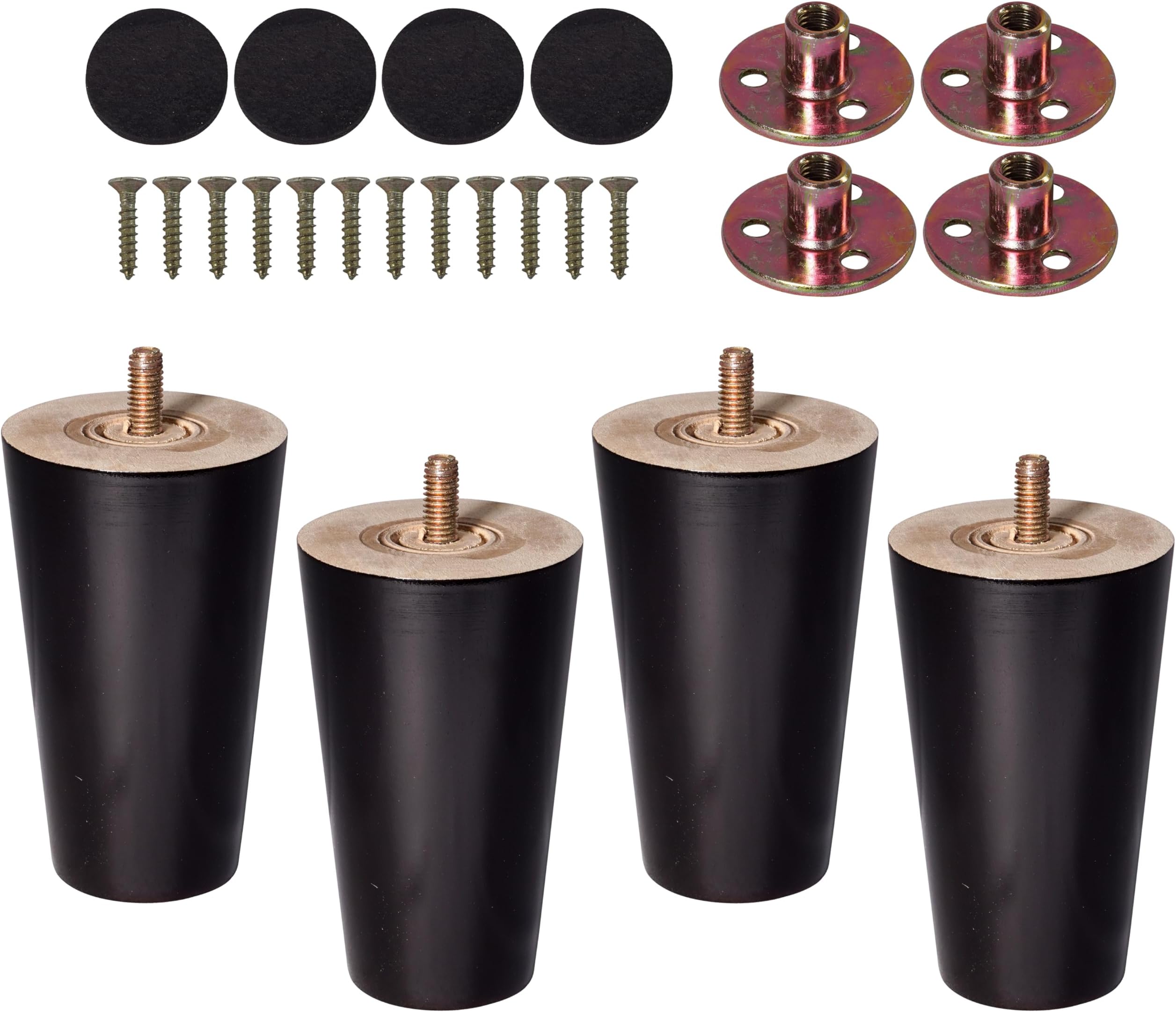 BARIEN (Set of 4) 6 inch Wood Furniture Legs Square Sofa