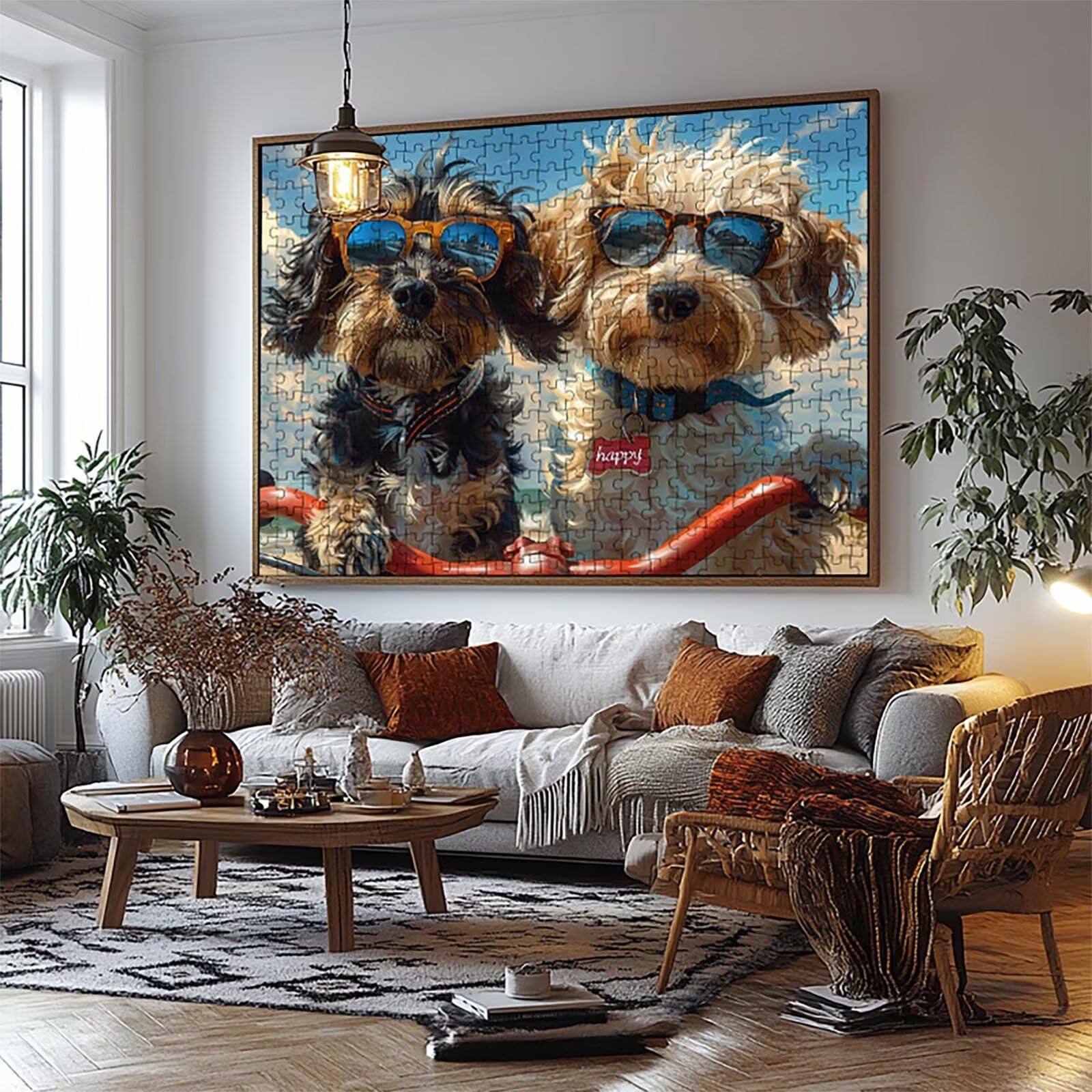Puzzle 2000 Teile Hund Puzzle 2000 Teile Erwachsene Tier Holzpuzzle Erwachsene, Klassische Puzzle für Lehrreich Stress Abbauen als Frühlingsdeko Wohnzimmer Geschenke für Frauen 70 x 100cm LZPT-02437