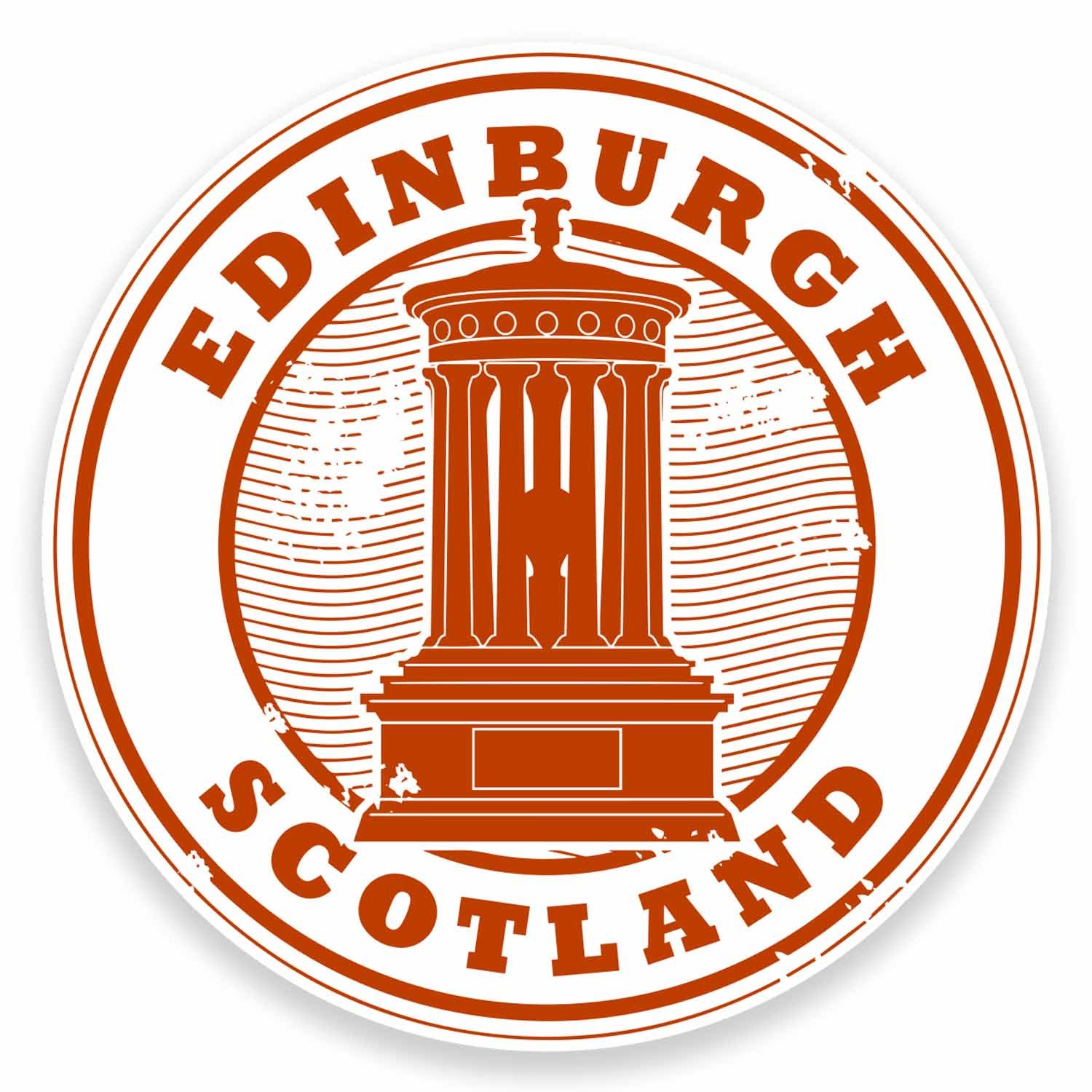 2 x 10cm Edinburgh Scotland Travel Luggage Sticker Car Bike Laptop Decal #9616 (10cm Wide x 10cm High)