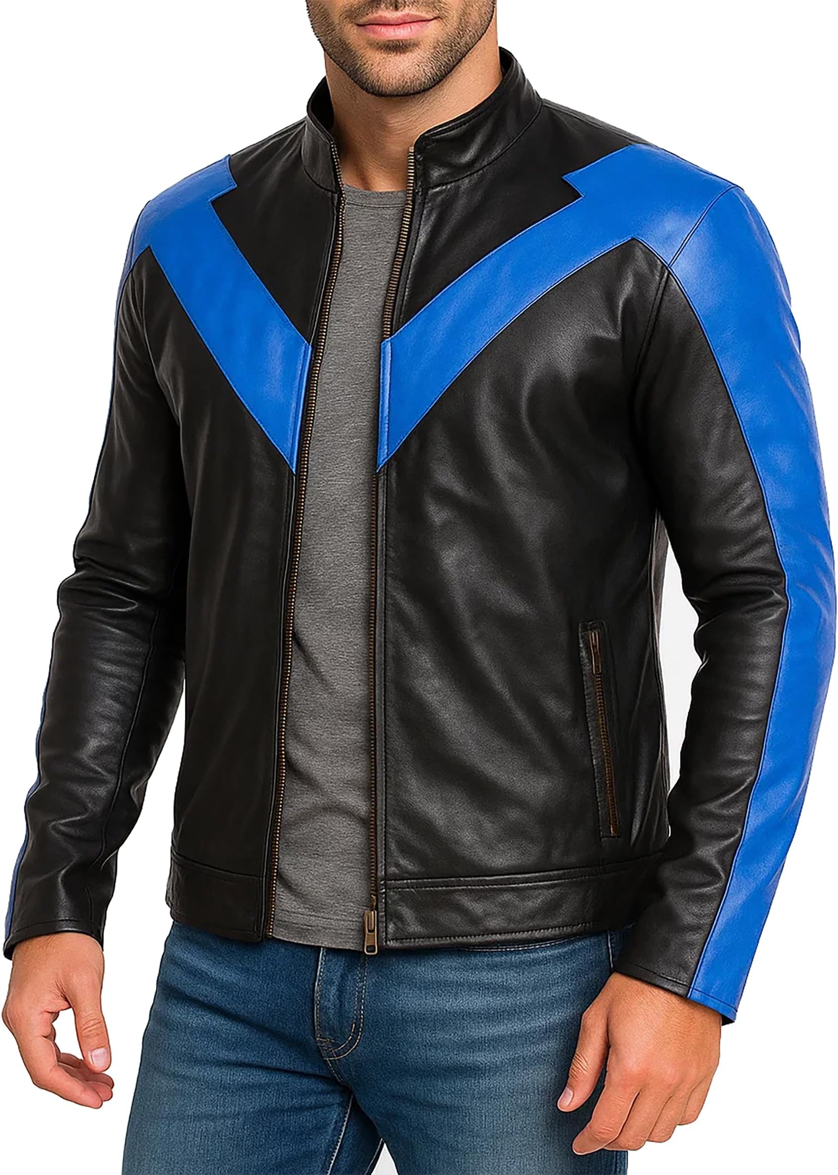 SpazeUp Armored Styles Protective Motorcycle Leather Jackets for Men - Padded Bikers Leather Jacket Men Red Black