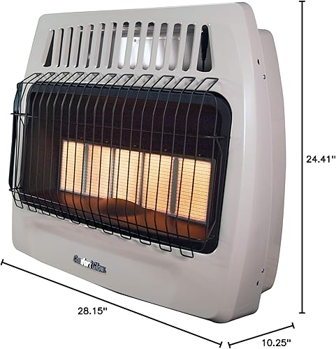 Miniatura 4 de Comfort Glow KWP524 30,000 Btu 5 placas de propano (LP) calentador de pared sin ventilación infrarroja, gris