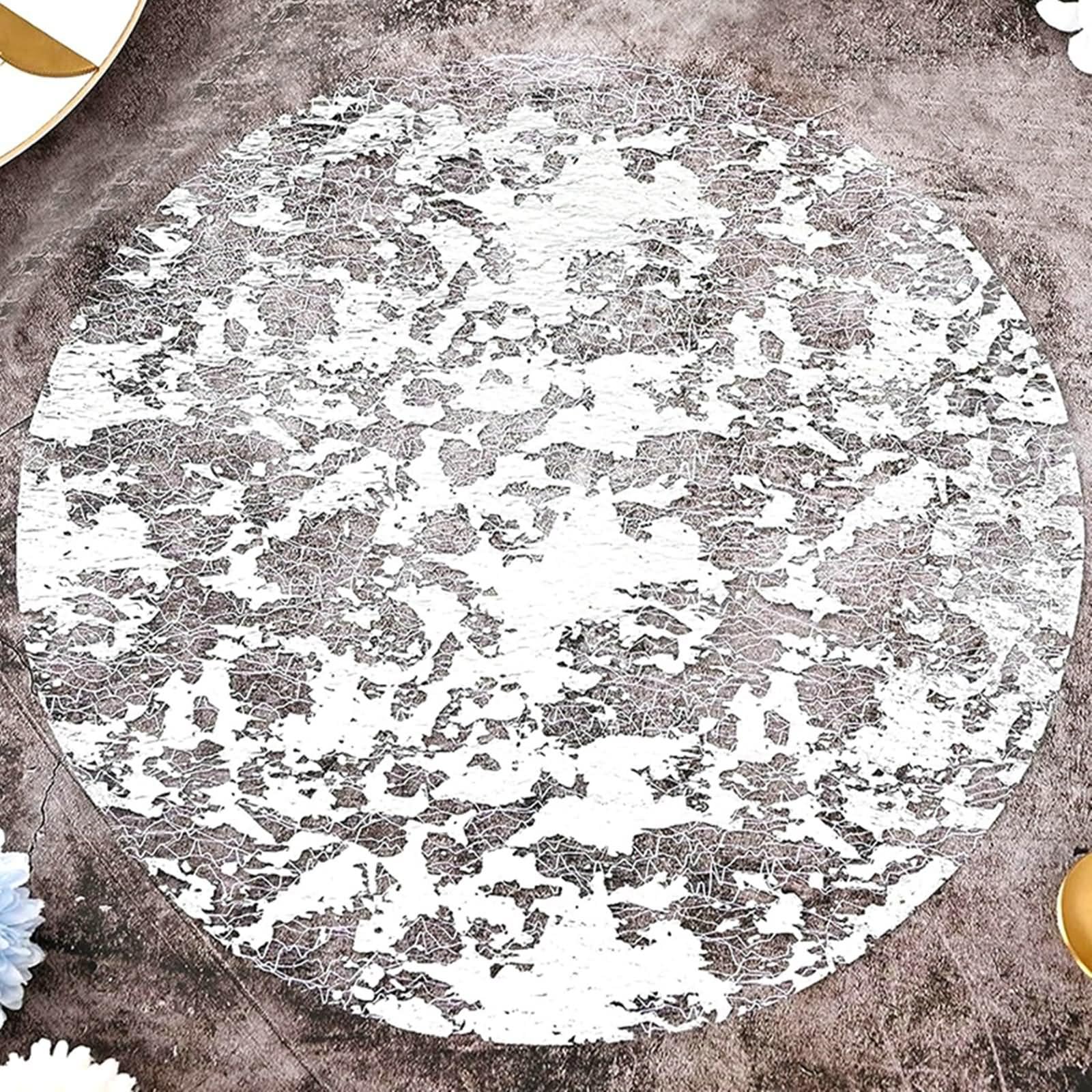 Tischsets Platzsets Silber 8er Set, Tischset Boho 33cm Runden Polyester für Küche Restaurant Speisetisch