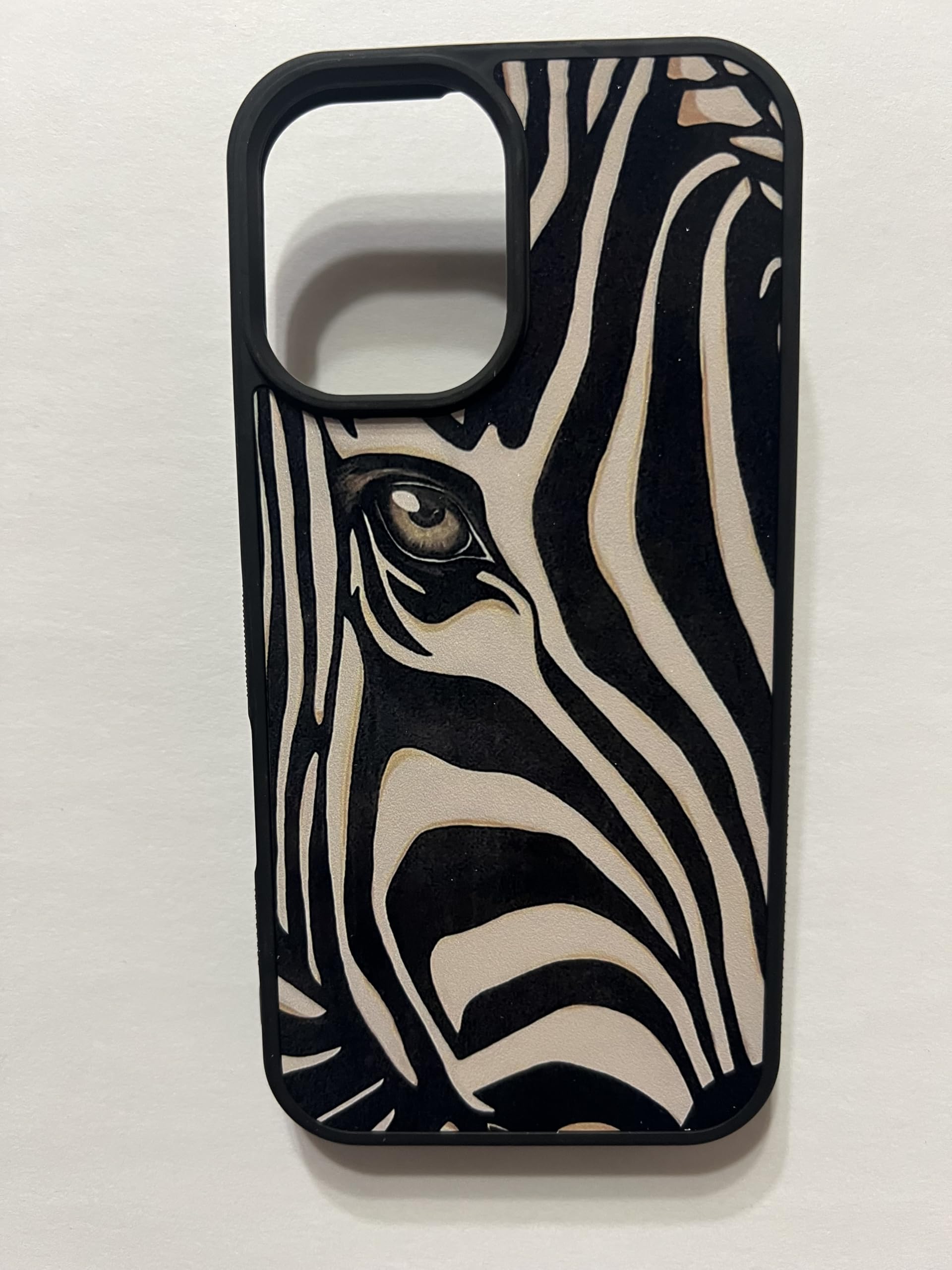 Photo 1 of Decorative Zebra Print Case for iPhone 16 Black