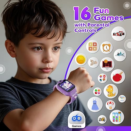 Miniatura 3 de Contixo Reloj inteligente para niños con 14 juegos educativos pantalla táctil HD cámara grabación de video y audio reproductor de música MP3 para