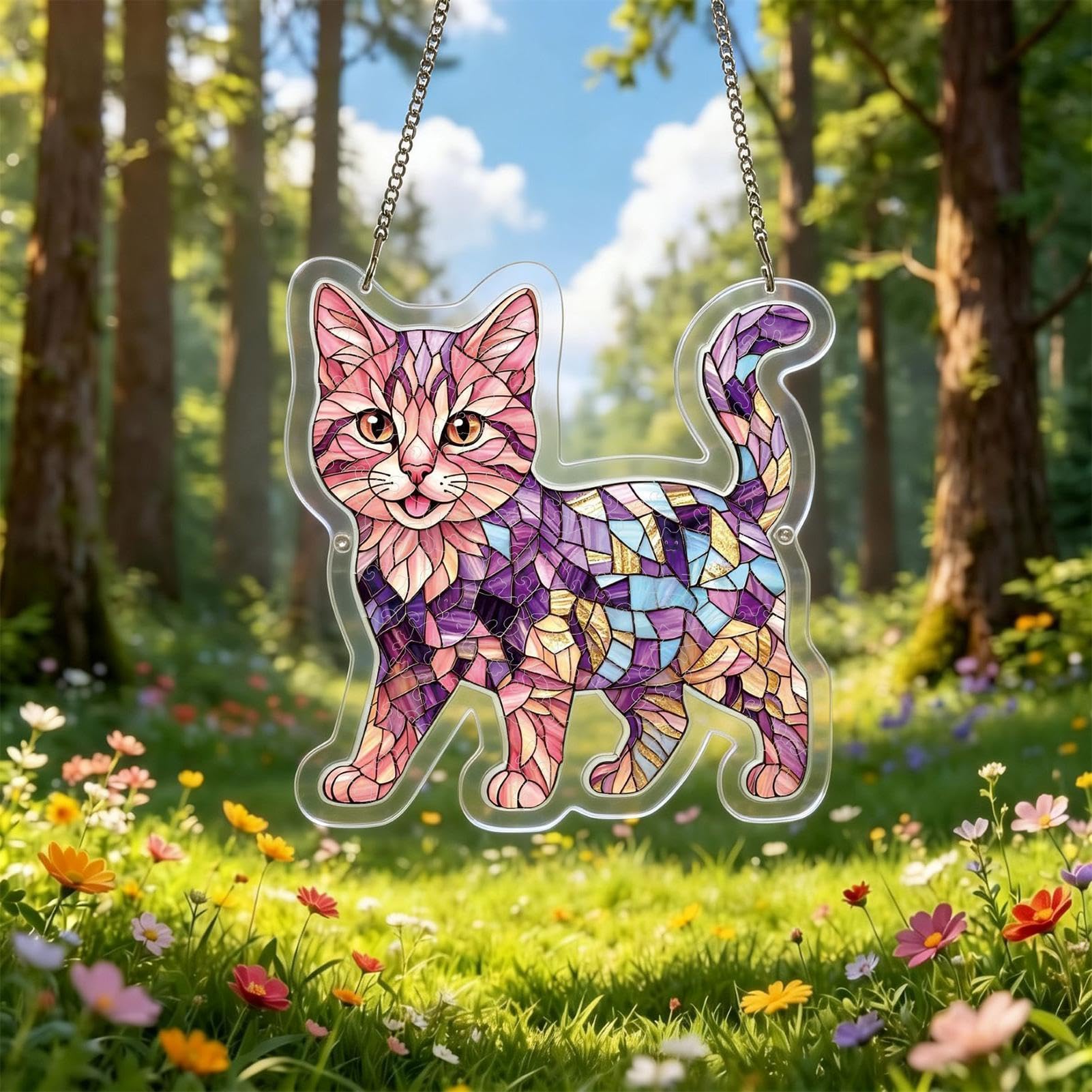 Acchiappasole Puzzle in Acrilico Decorazione Gatto Fai Da Te