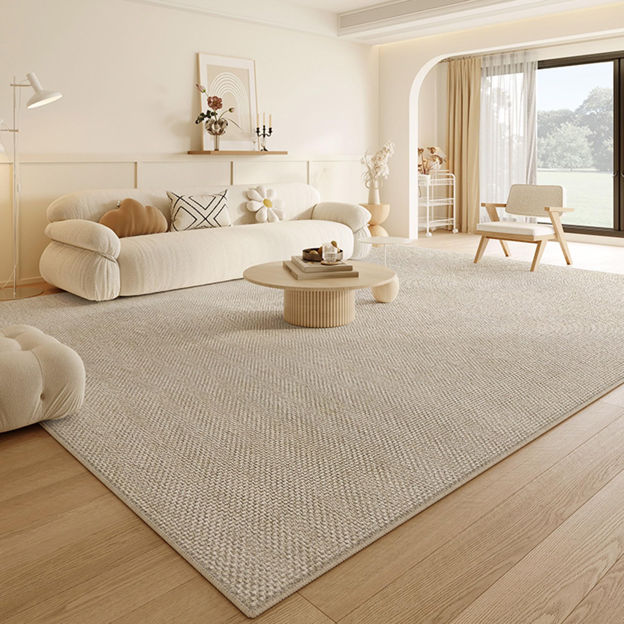Tapis de sol moderne 160 x 230 cm lavable pour salon et bureau
