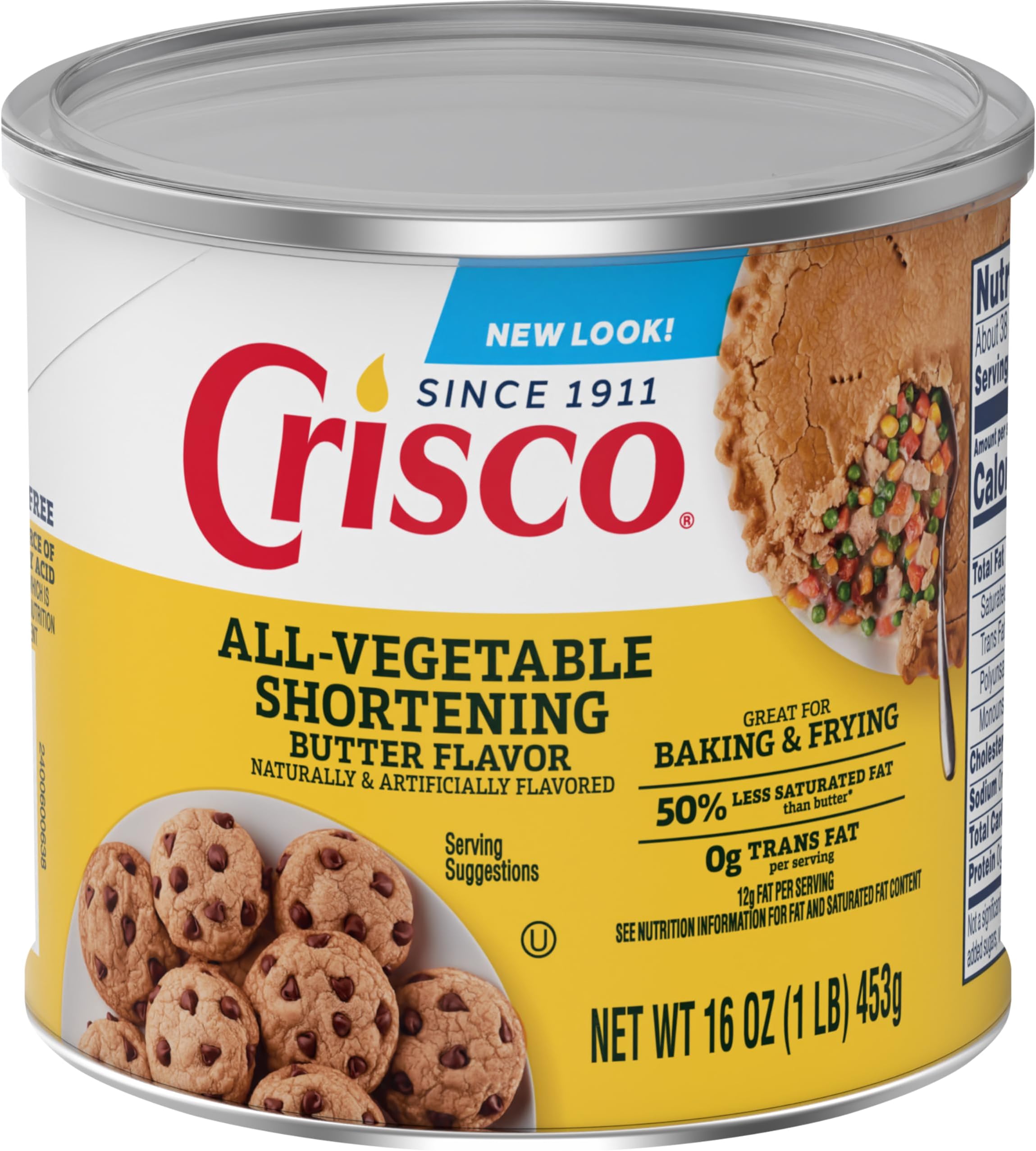 Butter Flavor All-Vegetable Shortening, 16 Ounce