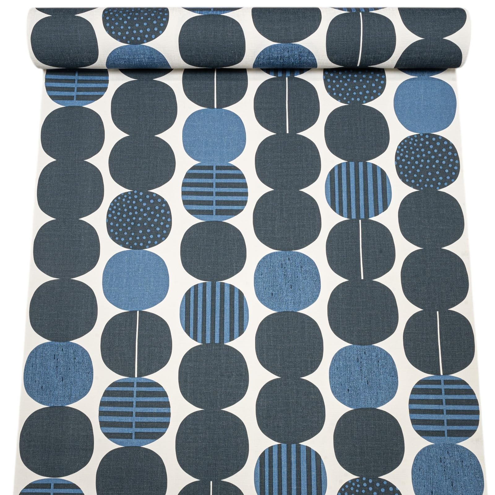 Sophie Laurence Blue Plain Geometric Spot & Circle Wallpaper – Paste-The-Wall Vinyl Free-Match Roll For Lounge Feature Wall (≈ 53 Cm × 10.05 M)
