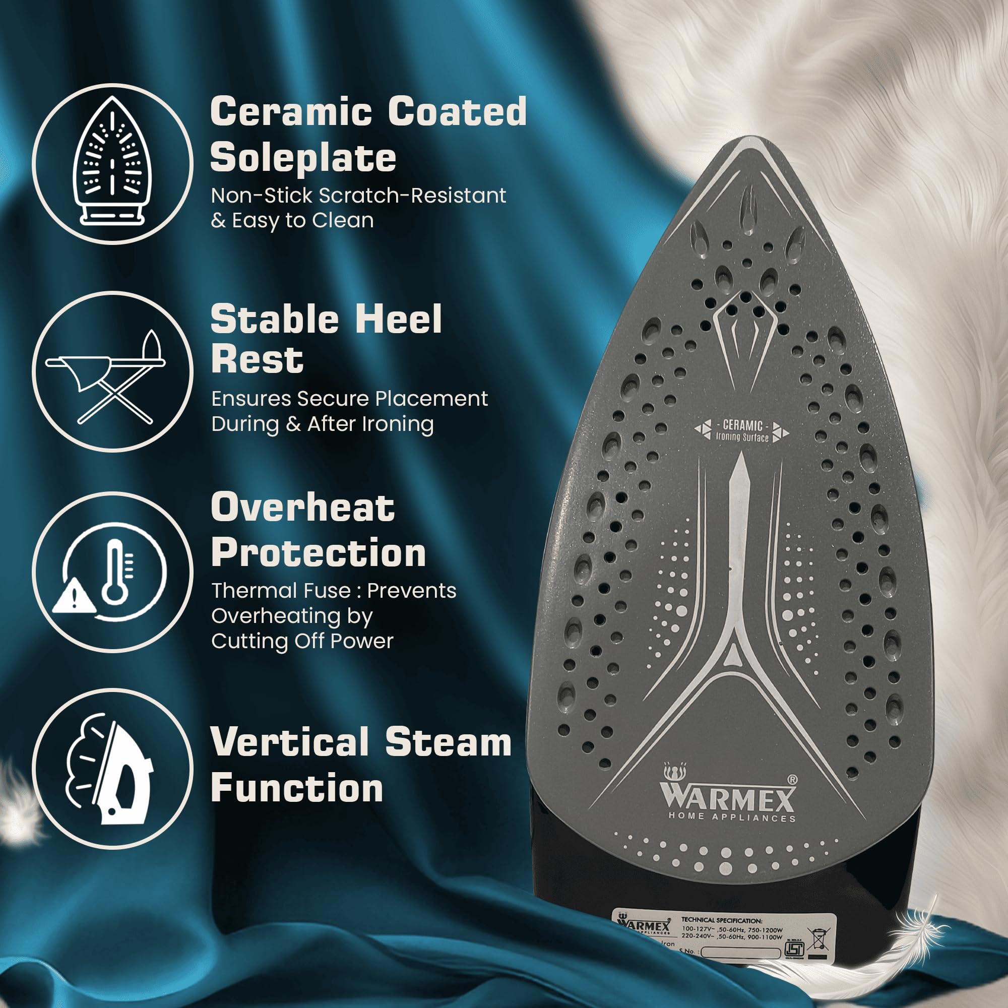 Warmex Portable Steam Iron - Travel & Home Ironing -5 Warmex Portable Steam Iron - Travel & Home Ironing -5