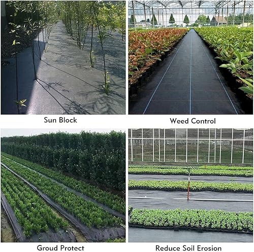Miniatura 3 de Tela de barrera contra malezas de 4 x 300 pies, tela de paisaje de alta calidad de 3.5 onzas, tela tejida para control de malezas, barrera contra