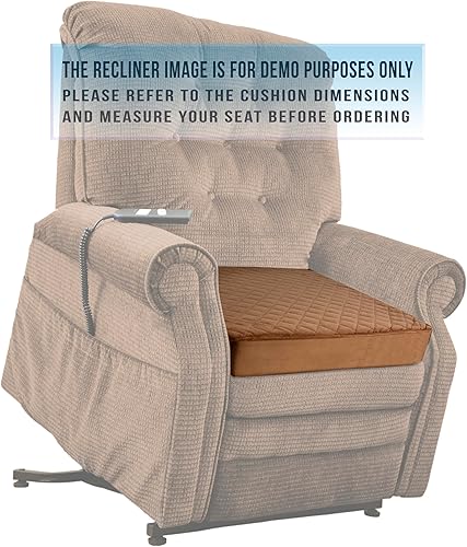 Miniatura 5 de Cojín de asiento extra grande de espuma viscoelástica suave de 22 x 22 x 5 pulgadas para sillón reclinable, sillón con funda lavable, base