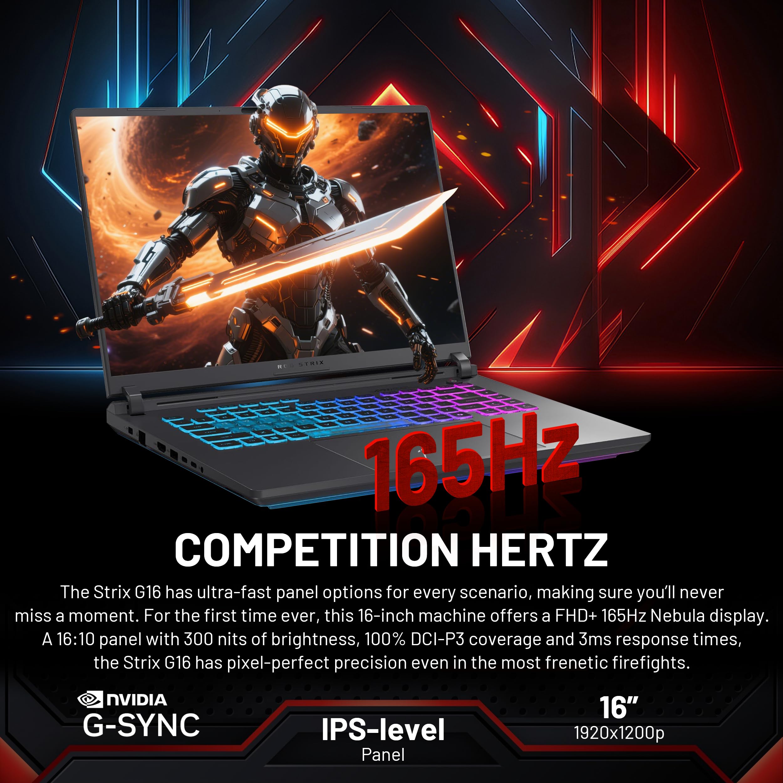 ASUS ROG Strix G16 16'' WUXGA 165Hz Gaming Laptop, Intel Core i7-14650HX, NVIDIA GeForce RTX 5060, tastiera retroilluminata RGB, 32GB DDR5 RAM, 3TB Storage (2TB SSD e 1TB Docking Station), Win 11 Pro