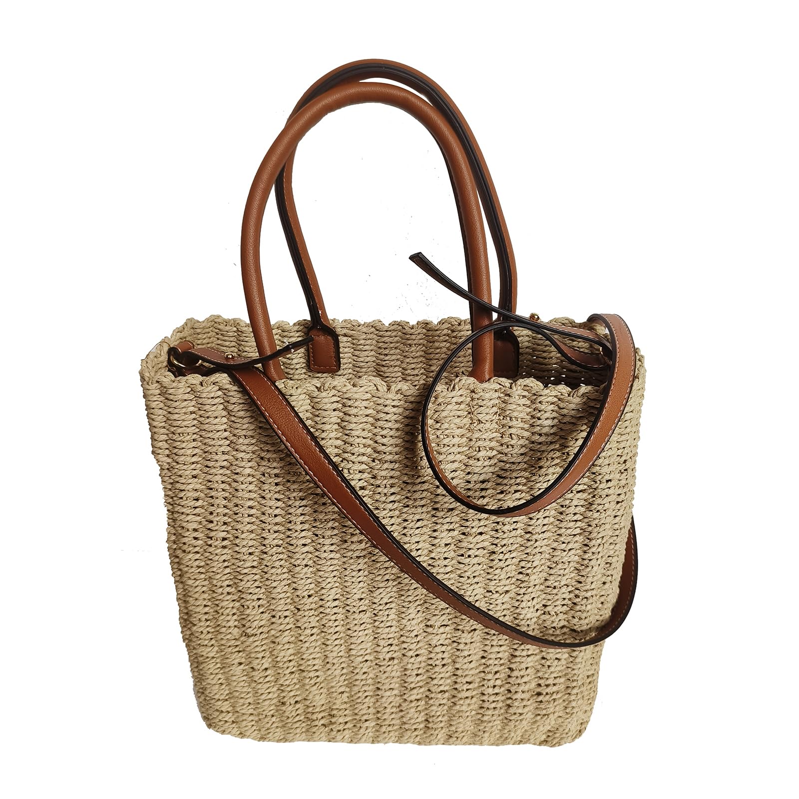 NIBDLarge Straw Beach Bag for Womens Shoulder Bag Straw Handbags Summer Woven Tote Bag
