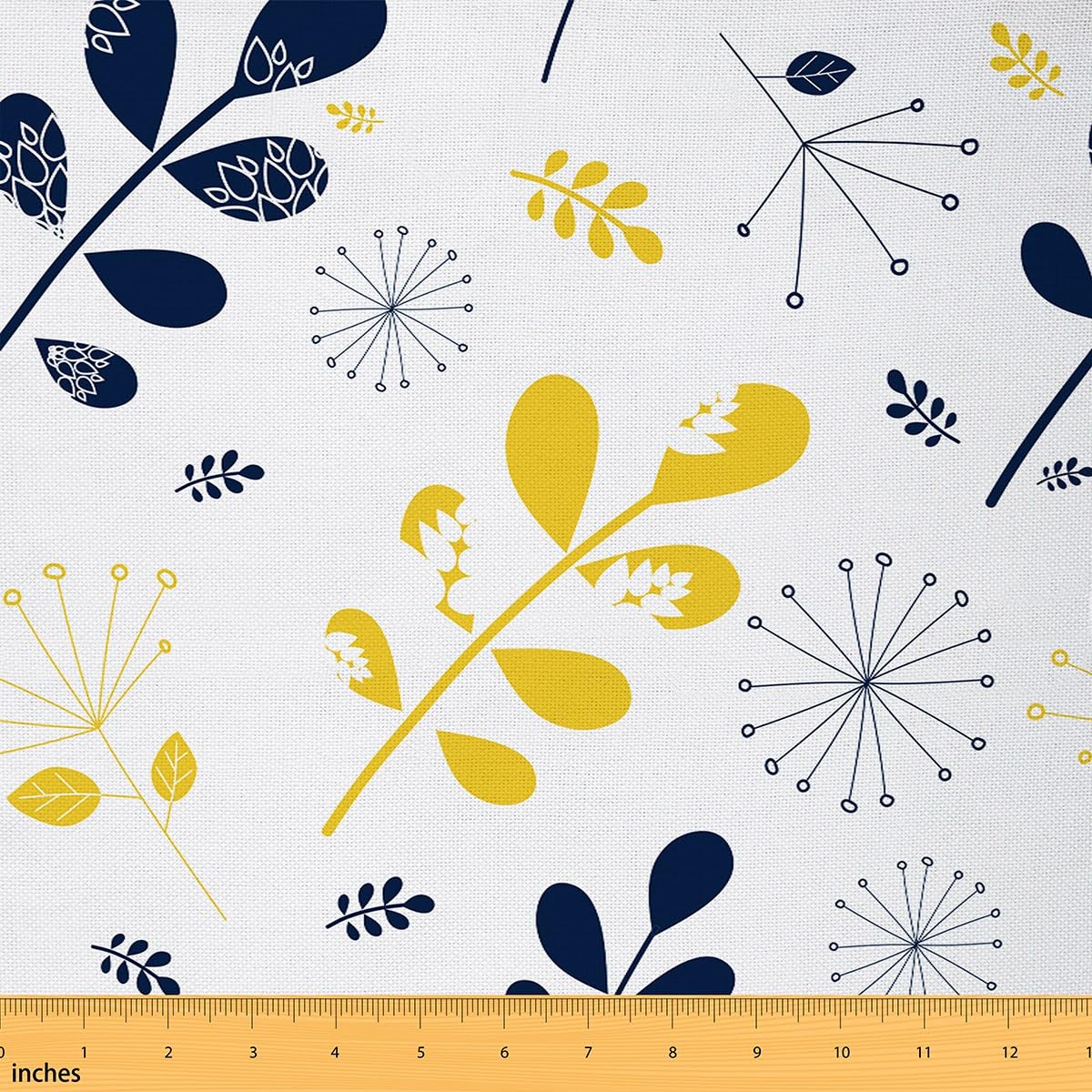 Dandelion Upholstery Fabric Craft&Hobby Fabric,Rustic Farmhouse Style Plant Indoor Outdoor Upholstery by The Yard,Minimalism Navy Blue Geometric Waterproof,DIY Art2Yards
