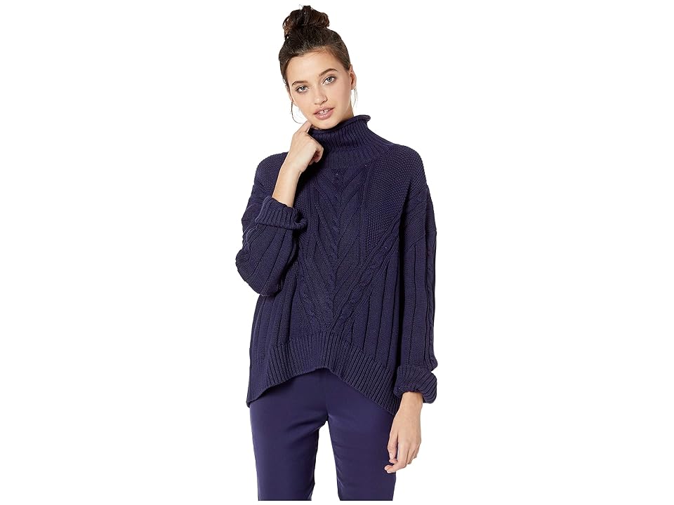

NeverEven Chunky Cable Turtleneck (One Am) Women's Sweater