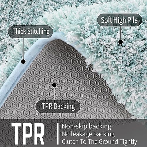 Miniatura 8 de Yimobra - Tapetes de baño, microfibra absorbente agua, ultrasuaves, antideslizantes, afelpados, esponjosos, gruesos, lavables, piso de baño,