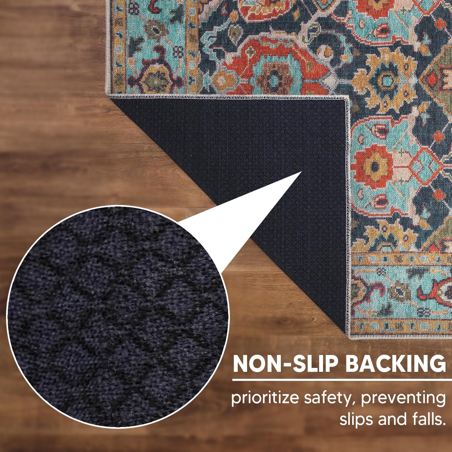 Keen Home Design 3x5 Rug - Machine Washable Entry Rug with Non-Slip Backing, Ideal for Enteryway, Kitchen, Bathroom, Laundry Room - Vintage, Easy Clean, Durable, Low Pile Rug - (3' x 5') - Image 5
