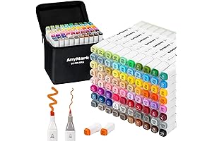 AnyMark 80 Colors Alcohol Markers, Markers Set, Dual Tip Alcohol Based Art...