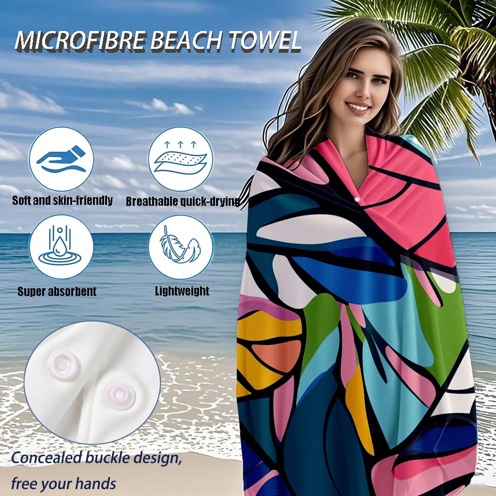 Toallas de Playa Microfibra Color Toalla Playa Grande 180x90 cm Mujer Hombre Secado Rápido Absorbente Toallas Gimnasio Suave Sin Arena Ligera Toalla Microfibra para Playas Piscina Viajes Camping Q-594