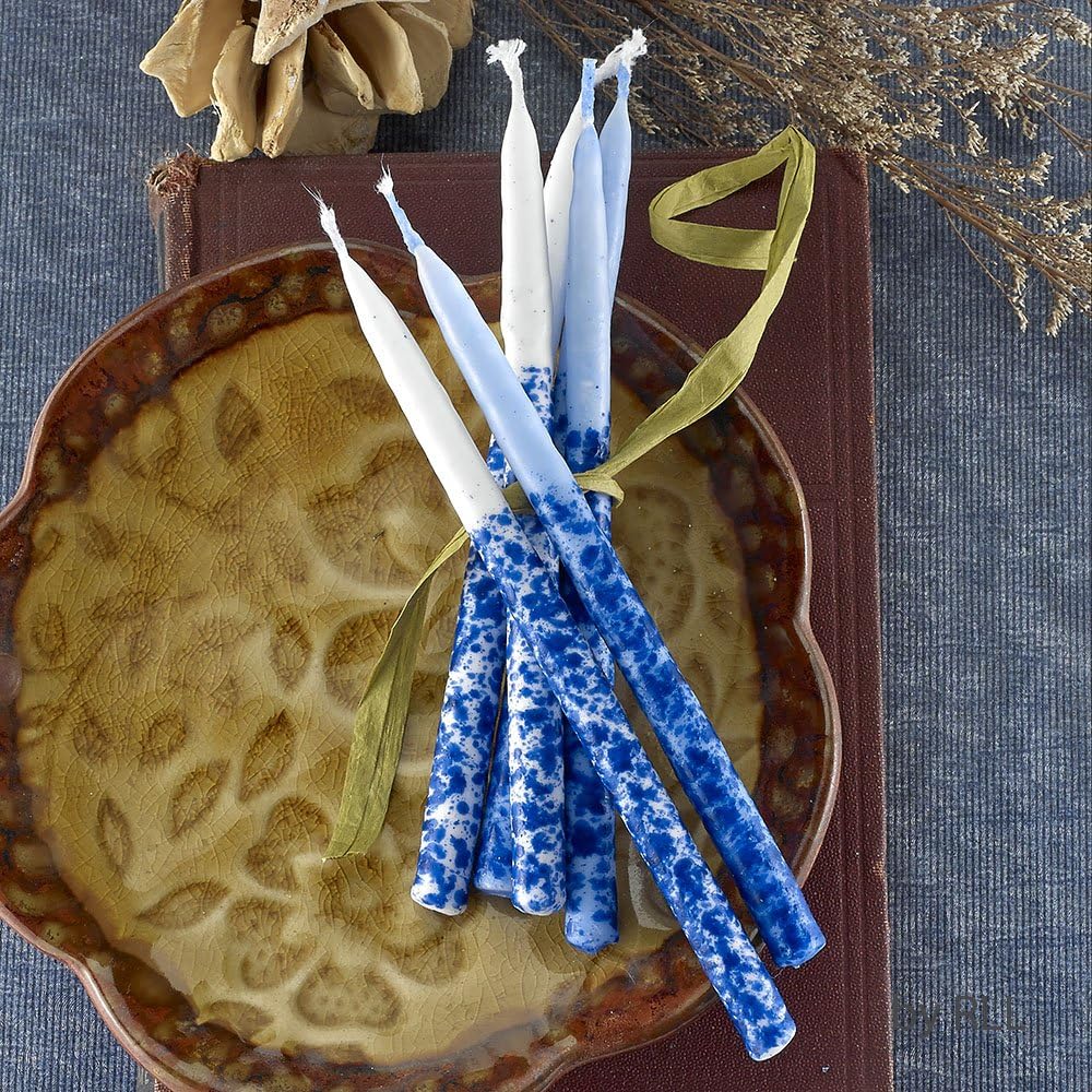 Rite Lite C-32-BWN2 Hand Crafted Premium Chanukah Candles44; Blue & White - Pack of 12