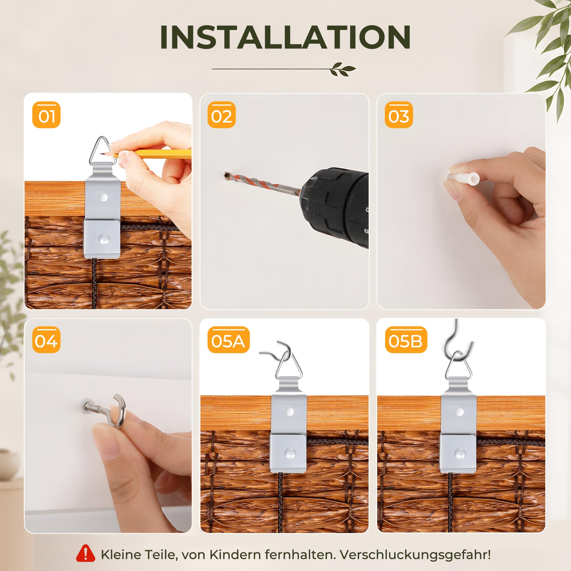 HOMEDEMO PE Tenda a rullo per Interni e Esterni, effetto bambù, Impermeabile, Protezione UV e Privacy, Tende Oscurante per Balconi e Terrazze, veneziane di Ventilazione, Marrone Scuro, 140x220cm