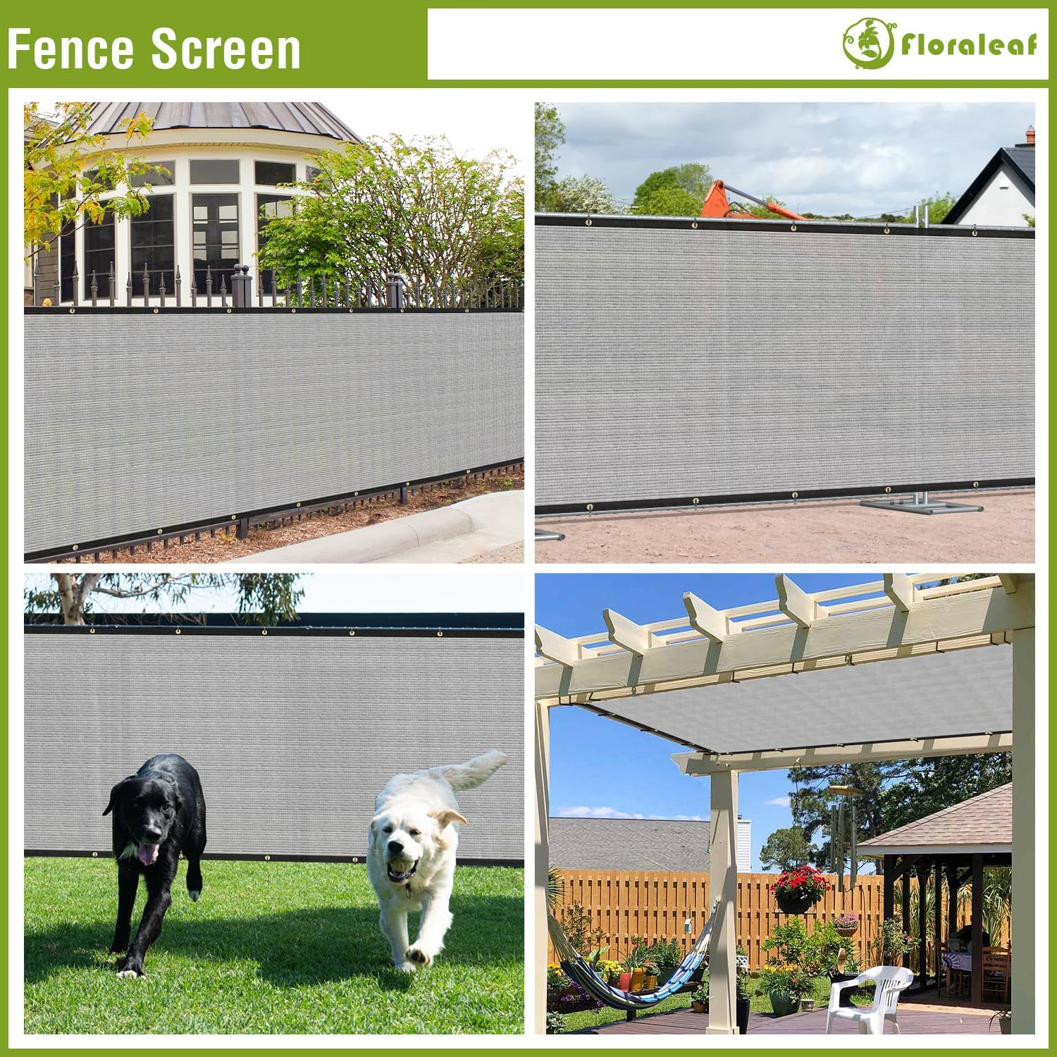 5'×30' Privacy Screen Fence Windscreen Mesh Shade Net Cover Heavy Duty Fencing 90% Blockage for Outdoor Wall Garden Yard Backyard Balcony, Light Gray
