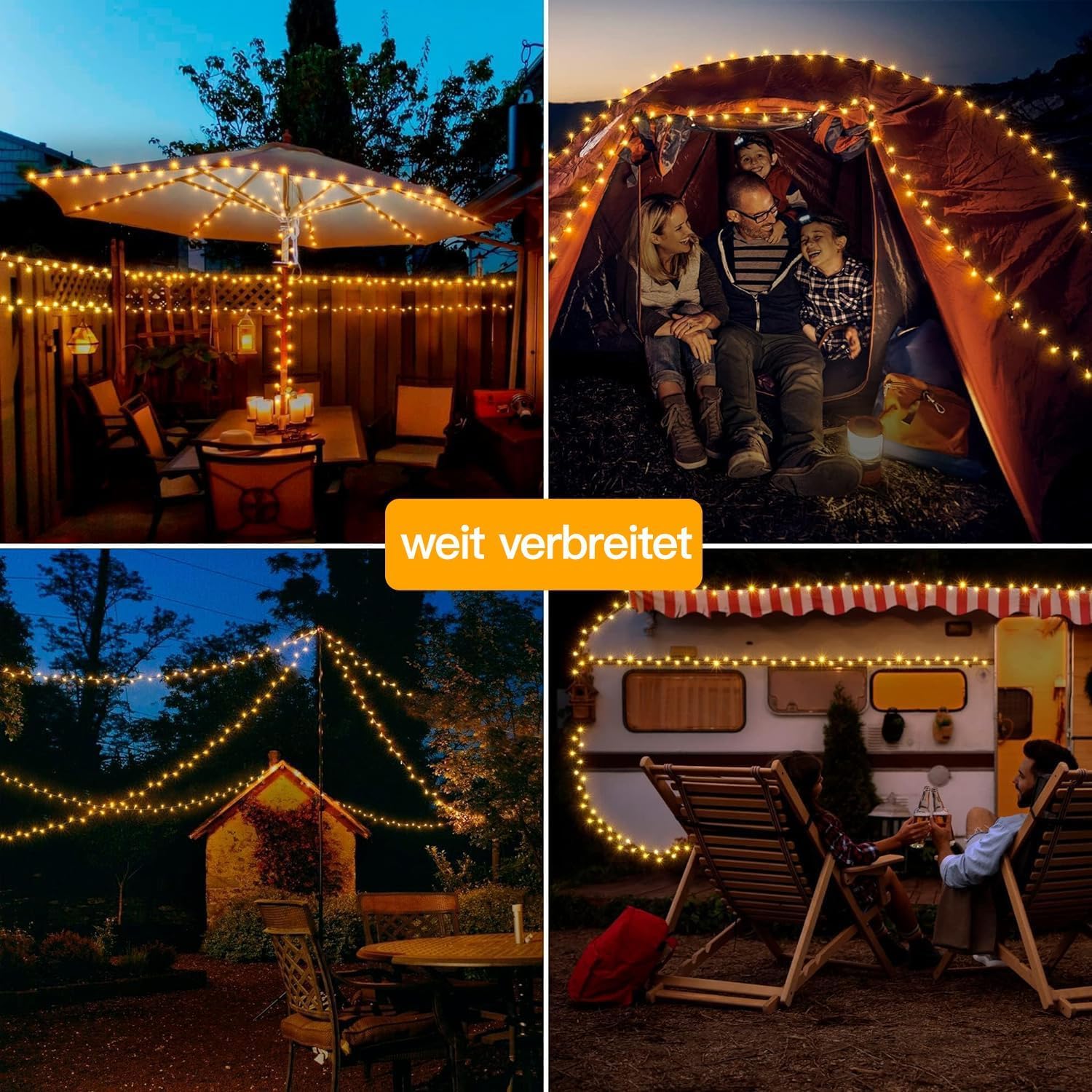 Ollny Lichterkette Außen 100M 1000 LED Lichterkette Weihnachtsbaum Außen innen mit Fernbedienung Timer,8 Modi Wasserdicht Weihnachtsbeleuchtung Aussen für Garten Balkon Hochzeit (warmweiß)