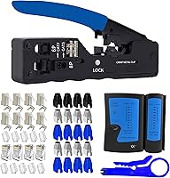 Vista 1 de TAIWAIN Herramienta de prensado de prueba de cable RJ45/RJ11/RJ12, pelacables de red CAT5/CAT6, mantenimiento de computadora profesional, alicates
