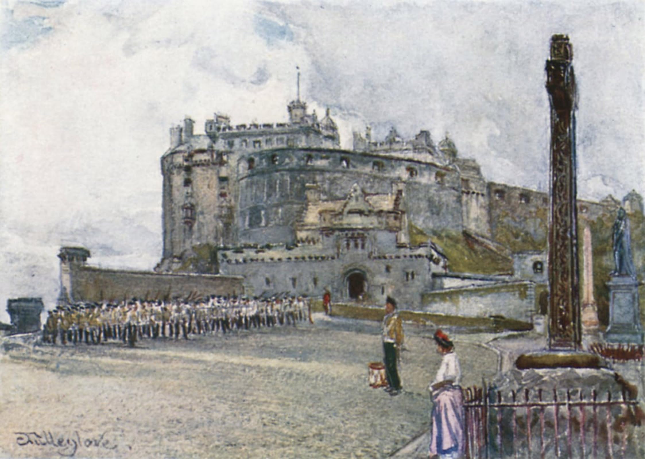 ARTXLXXBN Famous Painting Canvas Artwork Graffiti Print the Castle From the Esplanade by Fulleylove Portrait Canvas Image for Home Decor 60x90cm