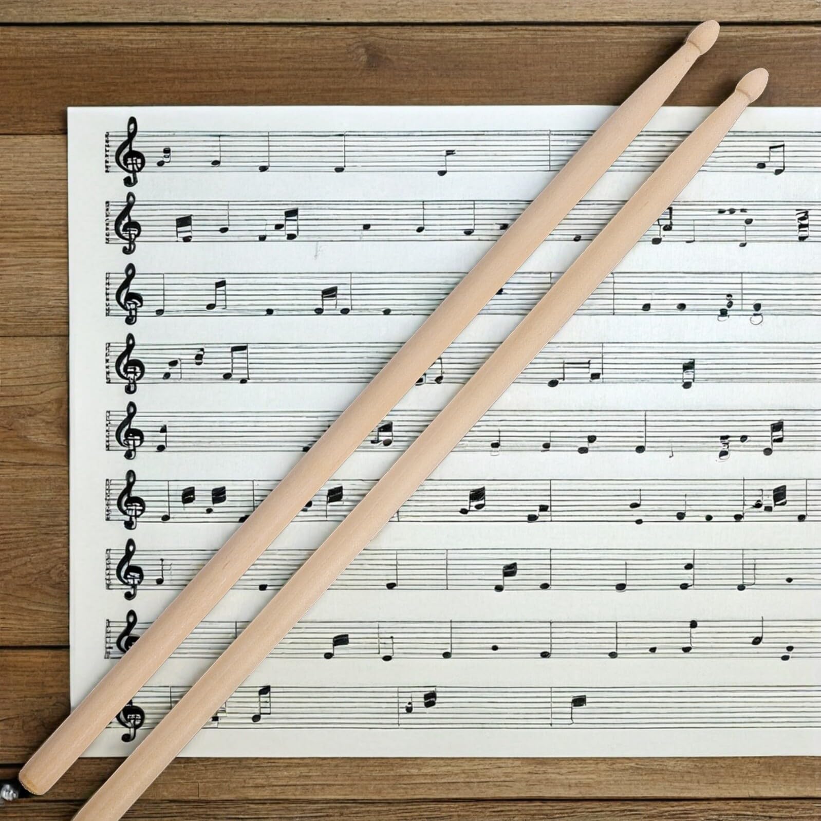 12 pares Baquetas de Madera para Batería Equilibrio Ergonómico Punta Redonda para Mayor Control Estándar Versátil para Práctica Bandas Escolares Batería