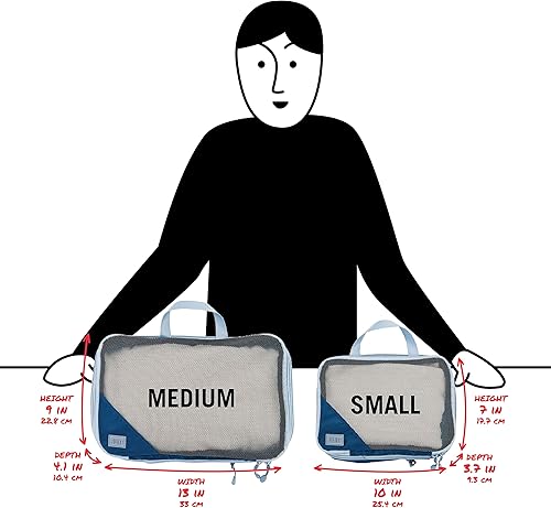 Miniatura 3 de BUILT Compression Cube 2 Piece Set, Expandable Packing Set, Luggage and Travel Organizers, Gray Quiet Shade
