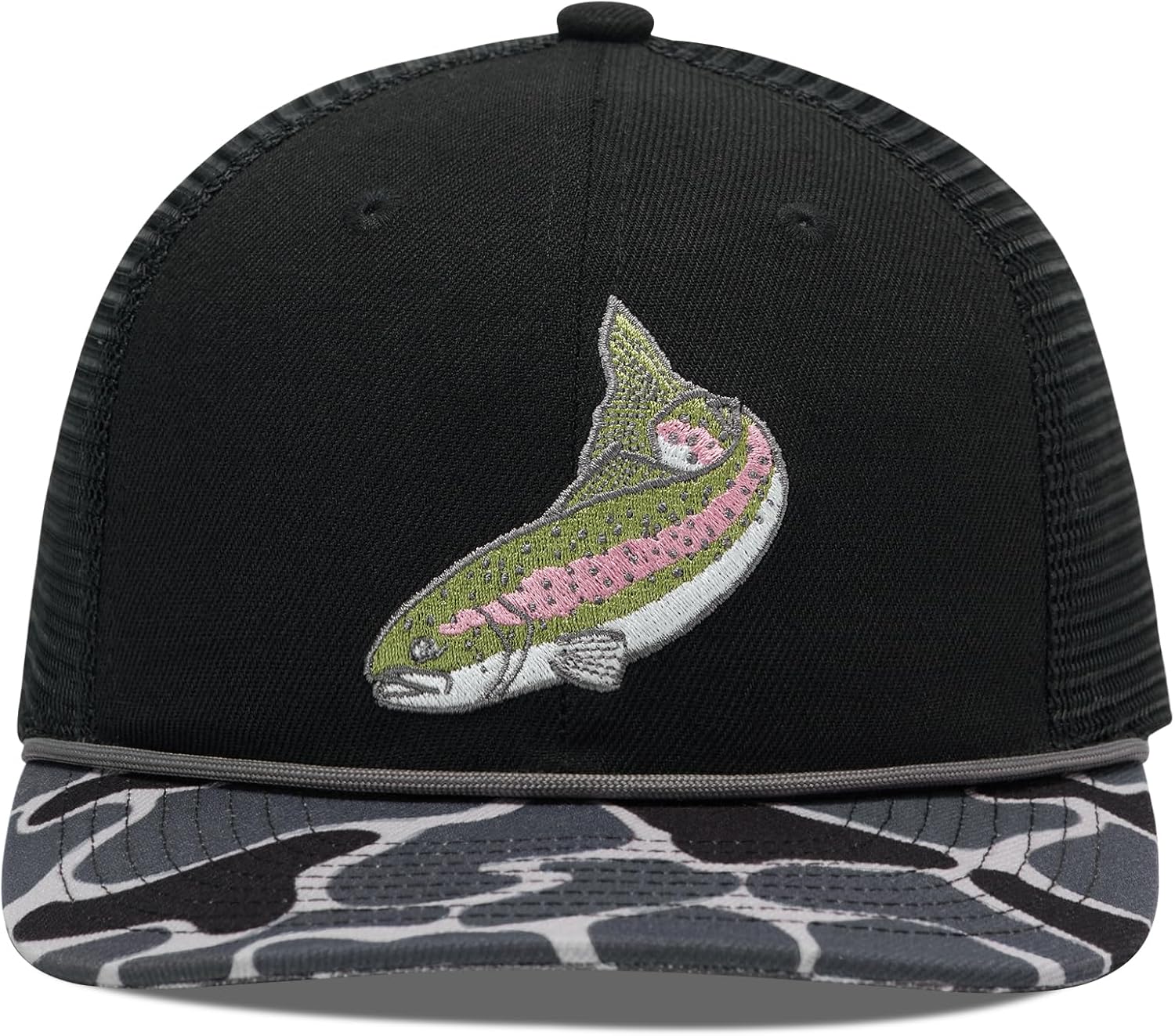 BASSDASH Camo Rope Trucker Hat Adjustable Embroidered Baseball Cap Mesh Back for Duck Deer Hunting Fly Fishing Camping - Image 2